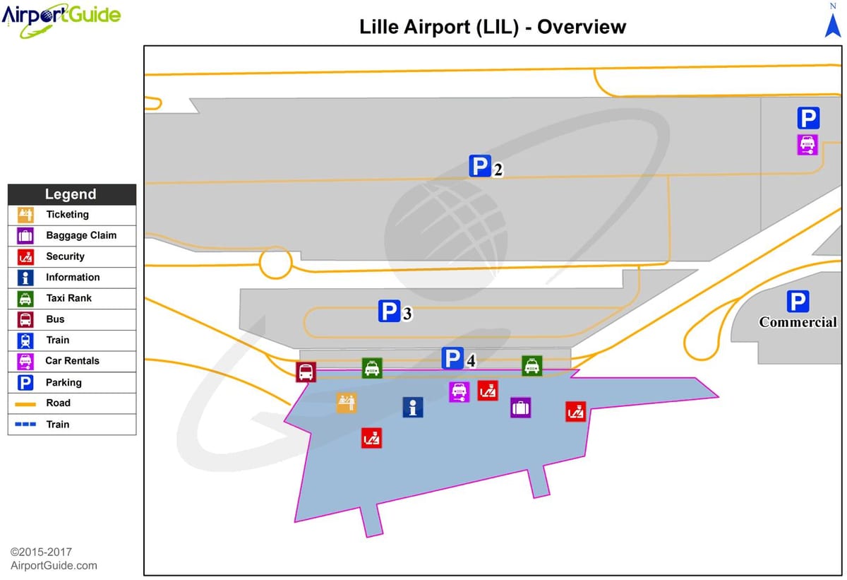 რუკა Lille აეროპორტში