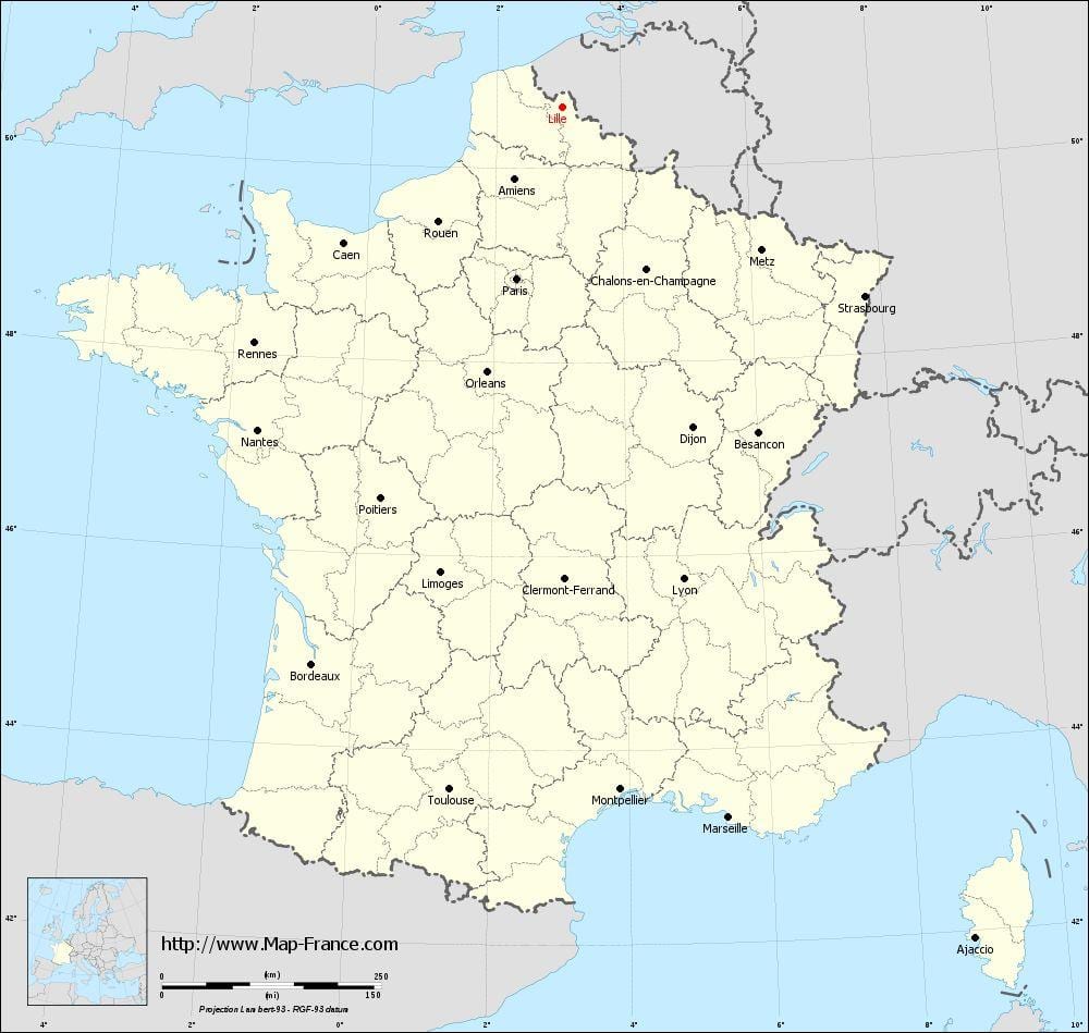 გეოგრაფიული რუკა Lille