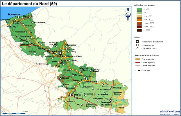 ტოპოგრაფიული რუკა Lille
