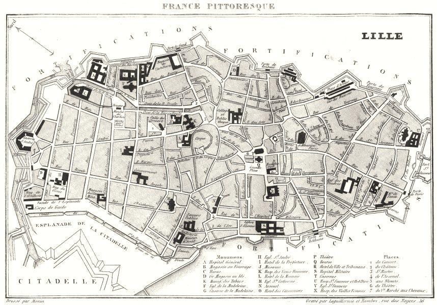 რუკა Lille ძველი ქალაქი