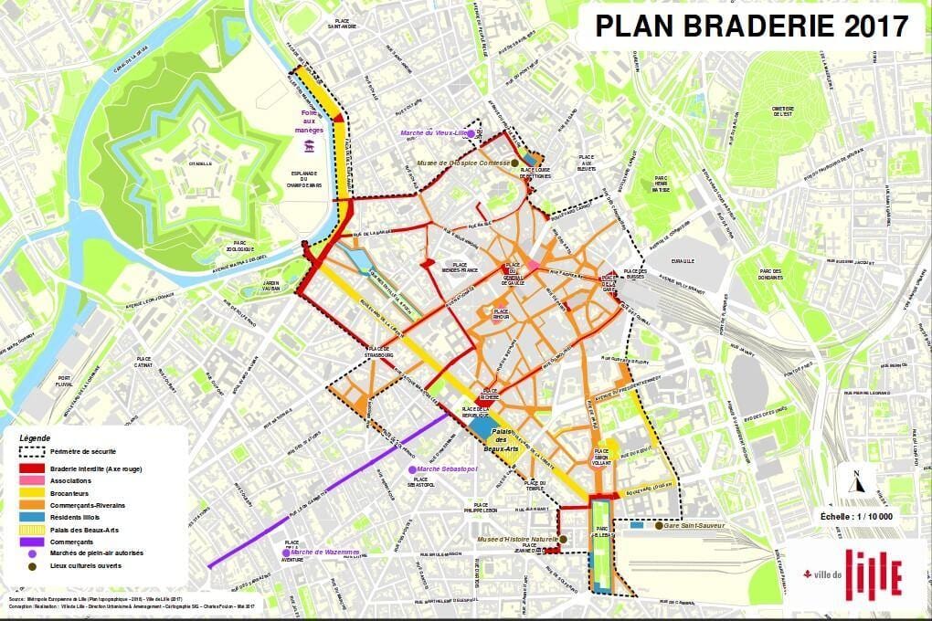 რუკა Lille braderie