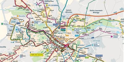 Lille საზოგადოებრივი ტრანსპორტი რუკა